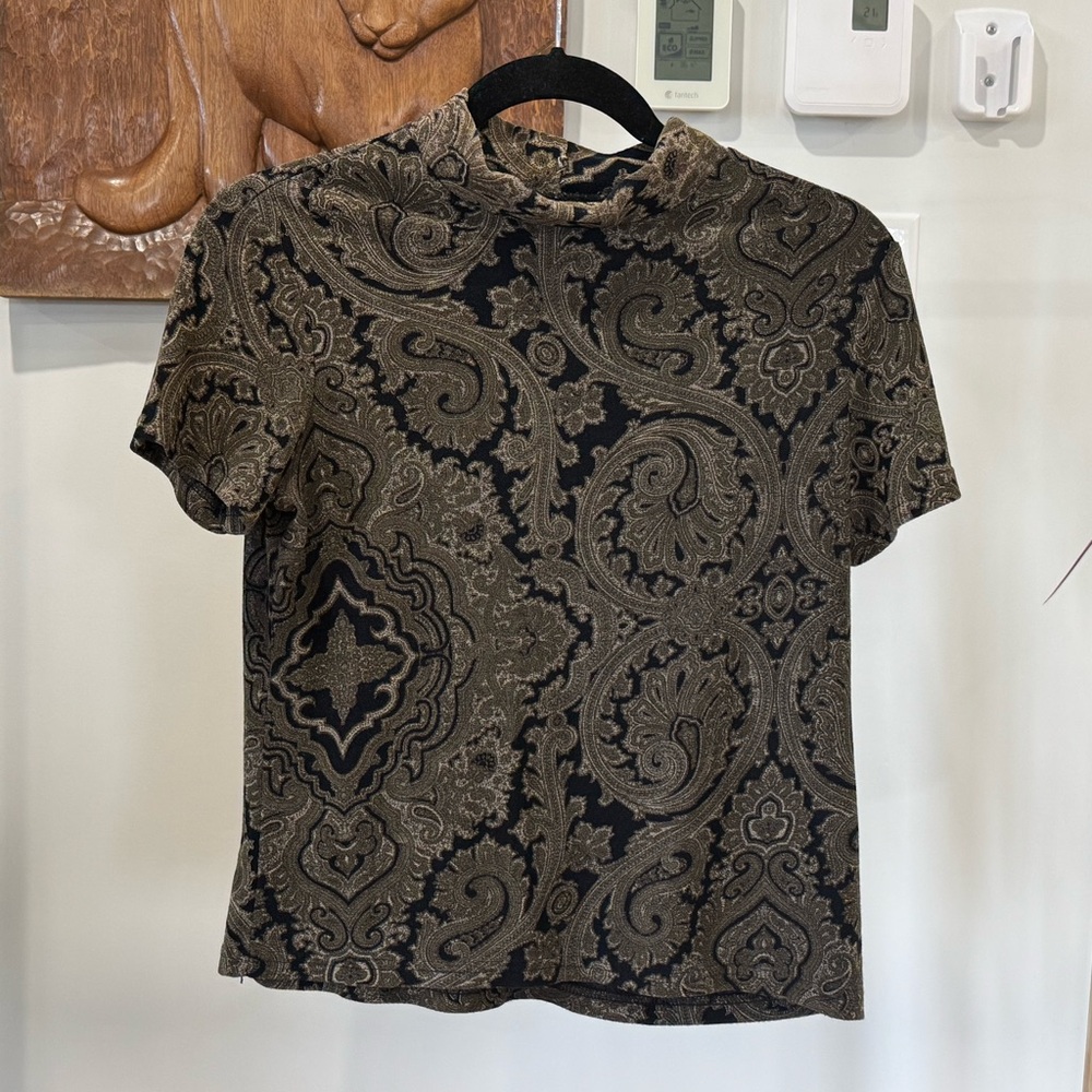 Handmade | Short sleeve mock neck top